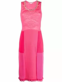 Stella McCartney платье Tight Mix в технике пэчворк, розовый