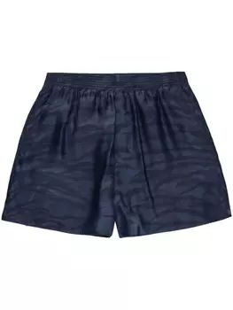 Stella McCartney принтованные шелковые шорты, синий