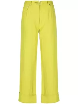 Stella McCartney прямые брюки с завышенной талией, зеленый