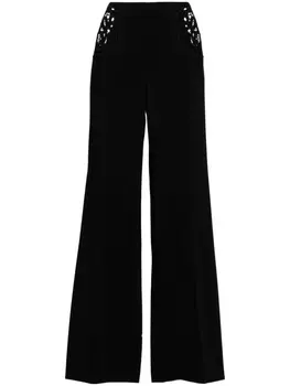Stella McCartney расклешенные брюки с английской вышивкой, черный