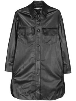 Stella McCartney рубашка из искусственной кожи, черный