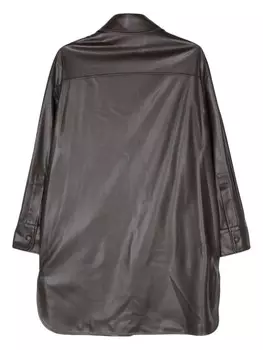 Stella McCartney рубашка из искусственной кожи, коричневый