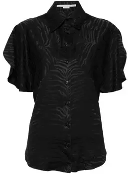 Stella McCartney рубашка с короткими рукавами и тигровым принтом, черный
