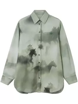 Stella McCartney рубашка с принтом, зеленый