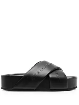 Stella McCartney сандалии на платформе с логотипом, черный