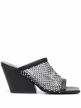 Stella McCartney сетчатые мюли с кристаллами, черный