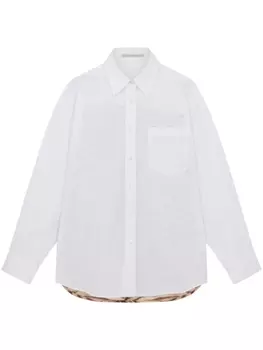 Stella McCartney шелковая рубашка оверсайз с принтом, белый