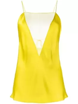 Stella McCartney шелковый топ на бретелях, желтый