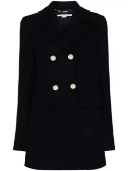 Stella McCartney шерстяное двубортное пальто, синий