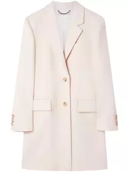 Stella McCartney шерстяное однобортное пальто, нейтральный цвет
