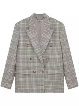 Stella McCartney шерстяной пиджак в клетку, серый
