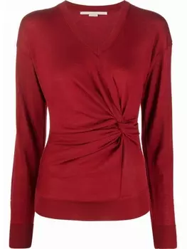 Stella McCartney шерстяной топ с драпировкой, красный