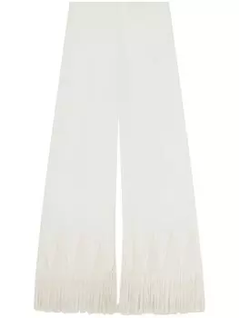 Stella McCartney широкие брюки с бахромой, нейтральный цвет