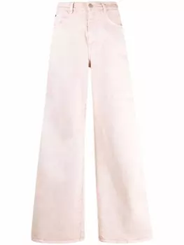 Stella McCartney широкие джинсы с логотипом, розовый