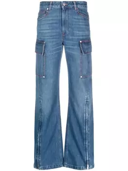 Stella McCartney широкие джинсы с молниями, синий