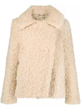Stella McCartney шуба оверсайз Teddy, нейтральный цвет