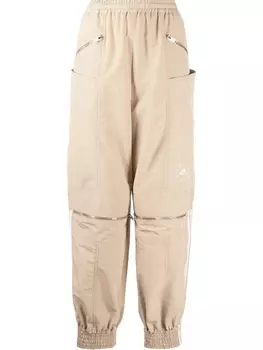 Stella McCartney спортивные брюки с молниями и логотипом, нейтральный цвет