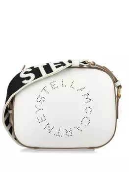 Stella McCartney сумка через плечо с перфорированным логотипом, белый