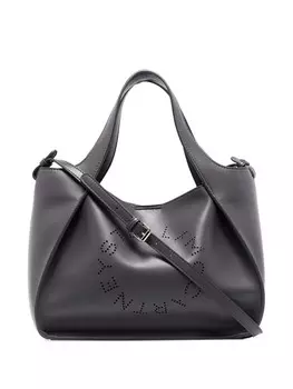 Stella McCartney сумка через плечо с перфорированным логотипом, серый