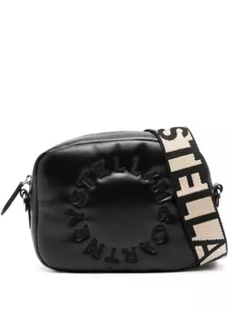 Stella McCartney сумка через плечо с вышитым логотипом, черный