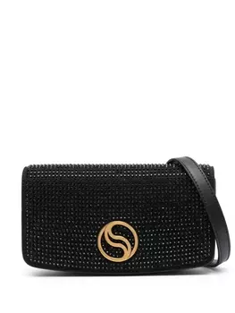 Stella McCartney сумка через плечо со стразами, черный
