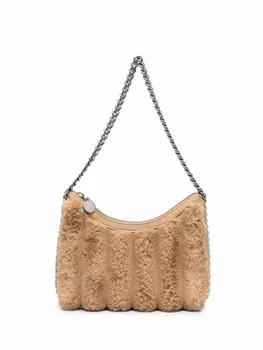 Stella McCartney сумка на плечо Falabella из искусственного меха, нейтральный цвет
