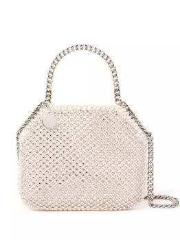 Stella McCartney сумка на плечо Falabella с кристаллами, нейтральный цвет