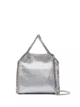 Stella McCartney сумка на плечо Falabella со стразами, серебристый