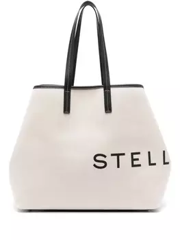 Stella McCartney сумка со съемным кошельком и логотипом, нейтральный цвет