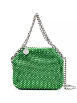 Stella McCartney сумка-тоут Falabella размера мини с кристаллами, зеленый