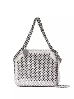 Stella McCartney сумка-тоут Falabella размера мини с кристаллами, серебристый