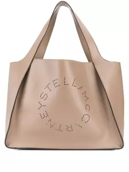 Stella McCartney сумка-тоут с перфорацией логотипа, серый
