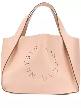 Stella McCartney сумка-тоут с перфорированным логотипом, нейтральный цвет
