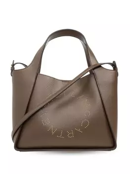 Stella McCartney сумка-тоут с перфорированным логотипом, коричневый