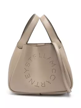 Stella McCartney сумка-тоут с перфорированным логотипом, нейтральный цвет