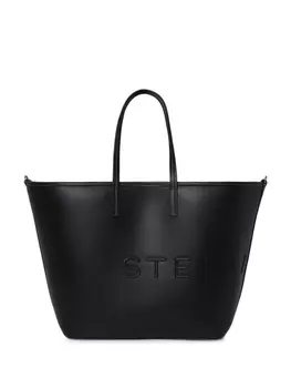 Stella McCartney сумка-тоут с тисненым логотипом, черный