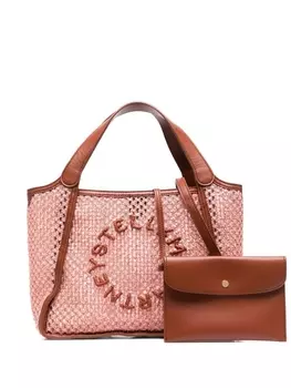 Stella McCartney сумка-тоут с вышивкой Stella Logo, коричневый