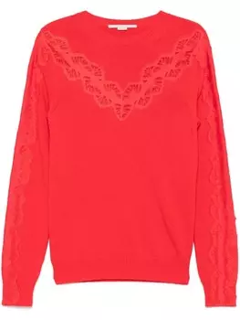 Stella McCartney свитер с кружевом, красный