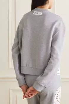 STELLA MCCARTNEY толстовка из хлопкового джерси с вышивкой бродери англез, серый