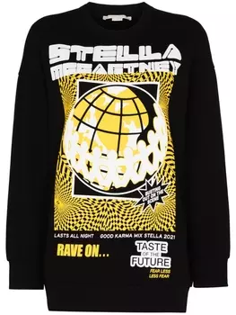 Stella McCartney толстовка Rave с графичным принтом, черный