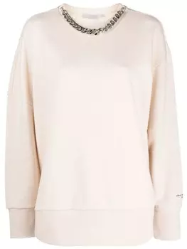 Stella McCartney толстовка с цепочным декором, серый