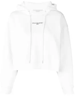 Stella McCartney толстовка с капюшоном и принтом логотипа, белый