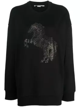 Stella McCartney толстовка с кристаллами, черный