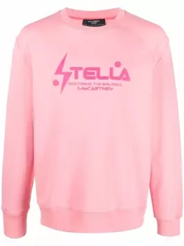 Stella McCartney толстовка с логотипом, розовый