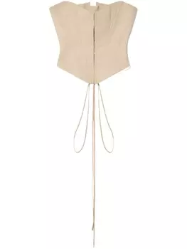 Stella McCartney топ-корсет без бретелей, нейтральный цвет