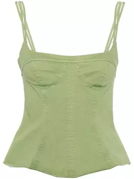 Stella McCartney топ-корсет с баской, зеленый