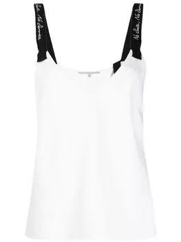 Stella McCartney топ No Smile No Service, белый