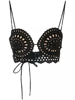 Stella McCartney топ с английской вышивкой, черный