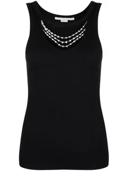 Stella McCartney топ с бисером, черный