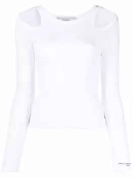Stella McCartney топ с длинными рукавами и вырезами, белый